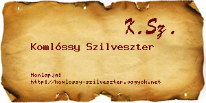 Komlóssy Szilveszter névjegykártya