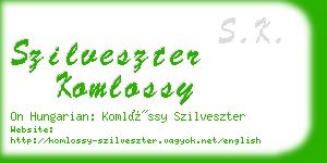 szilveszter komlossy business card